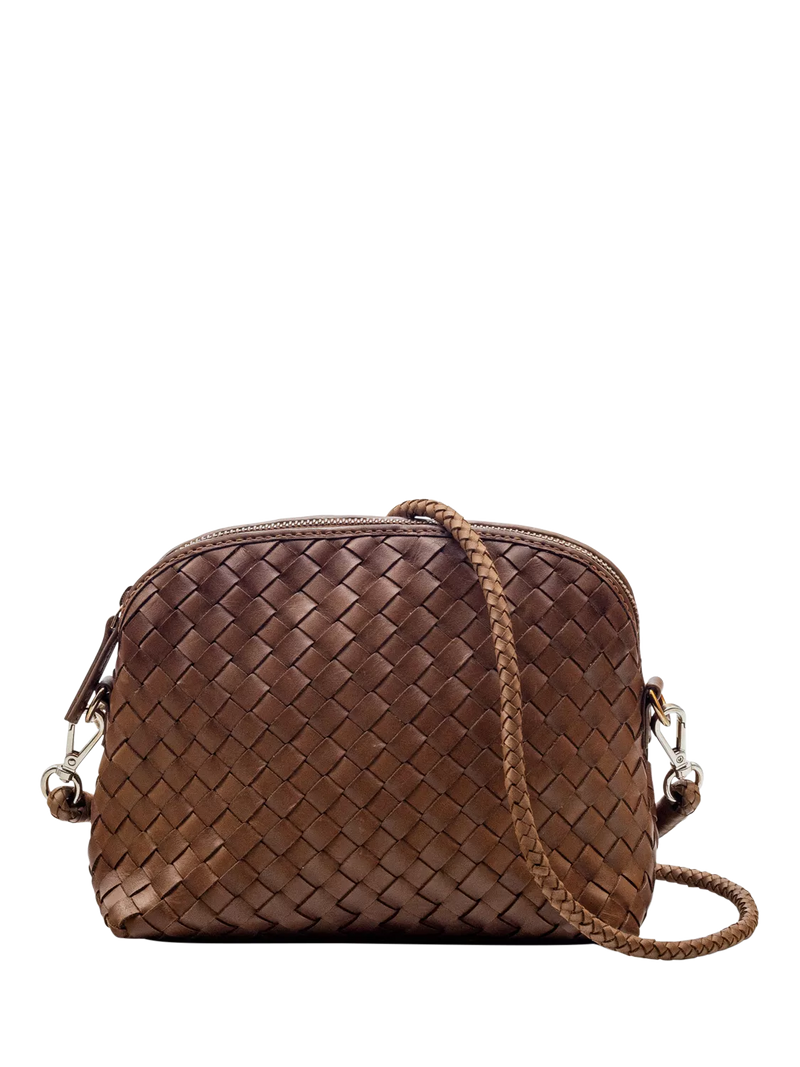 Dragon Diffusion Chunky Fellini Pochette woven leather crossbody bag - British product