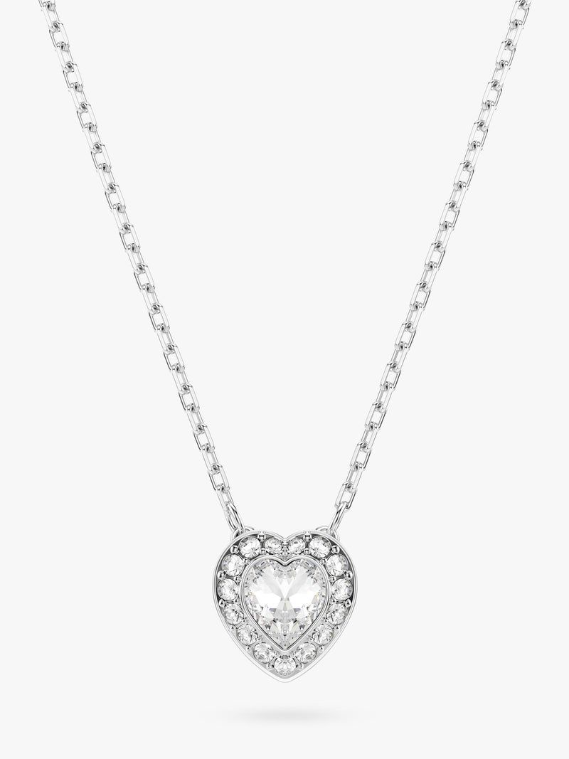 Swarovski crystal heart pendant and earrings set rhodium plated (British brand)