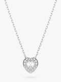Swarovski crystal heart pendant and earrings set rhodium plated (British brand)