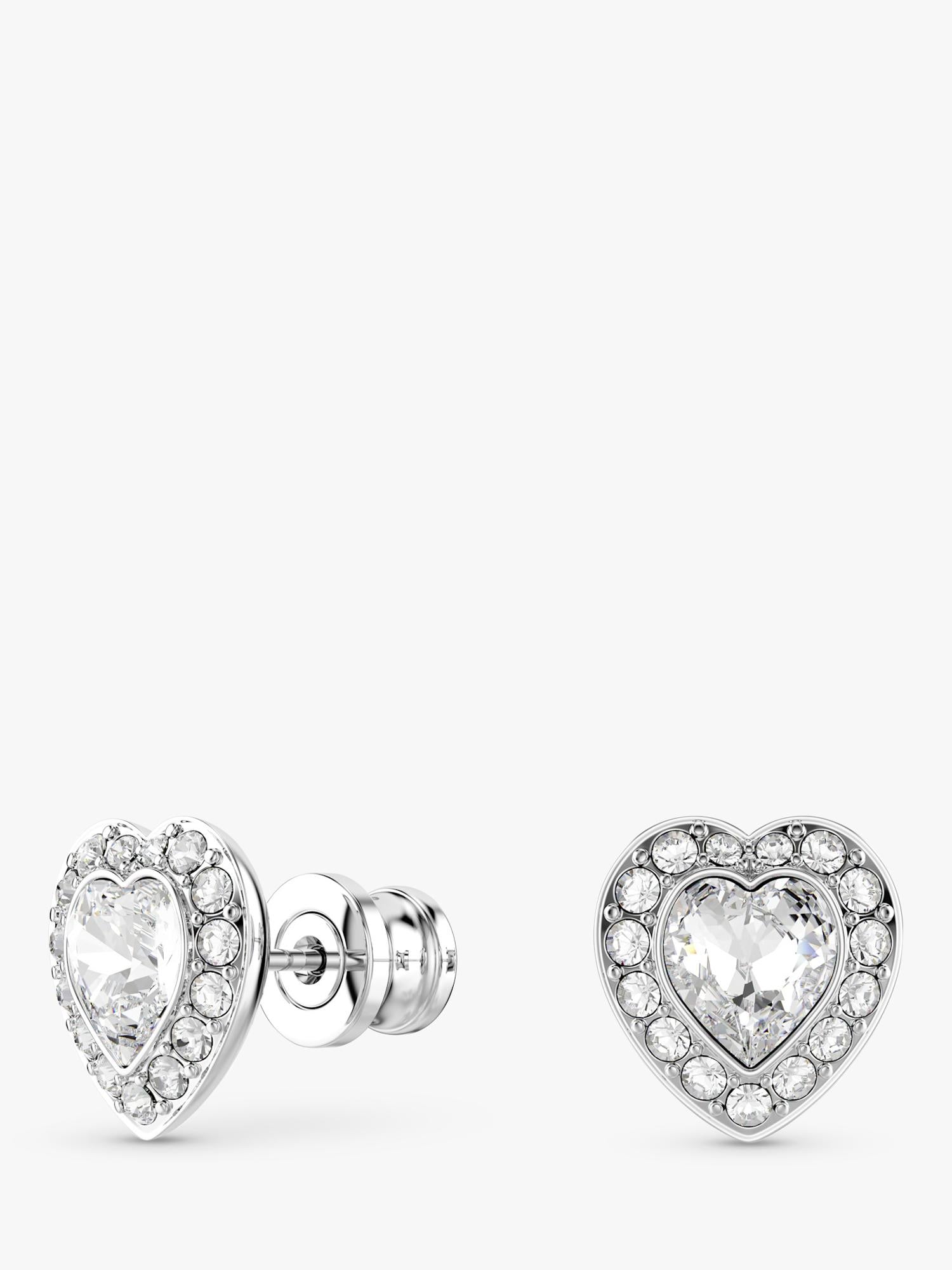 Swarovski crystal heart pendant and earrings set rhodium plated (British brand)