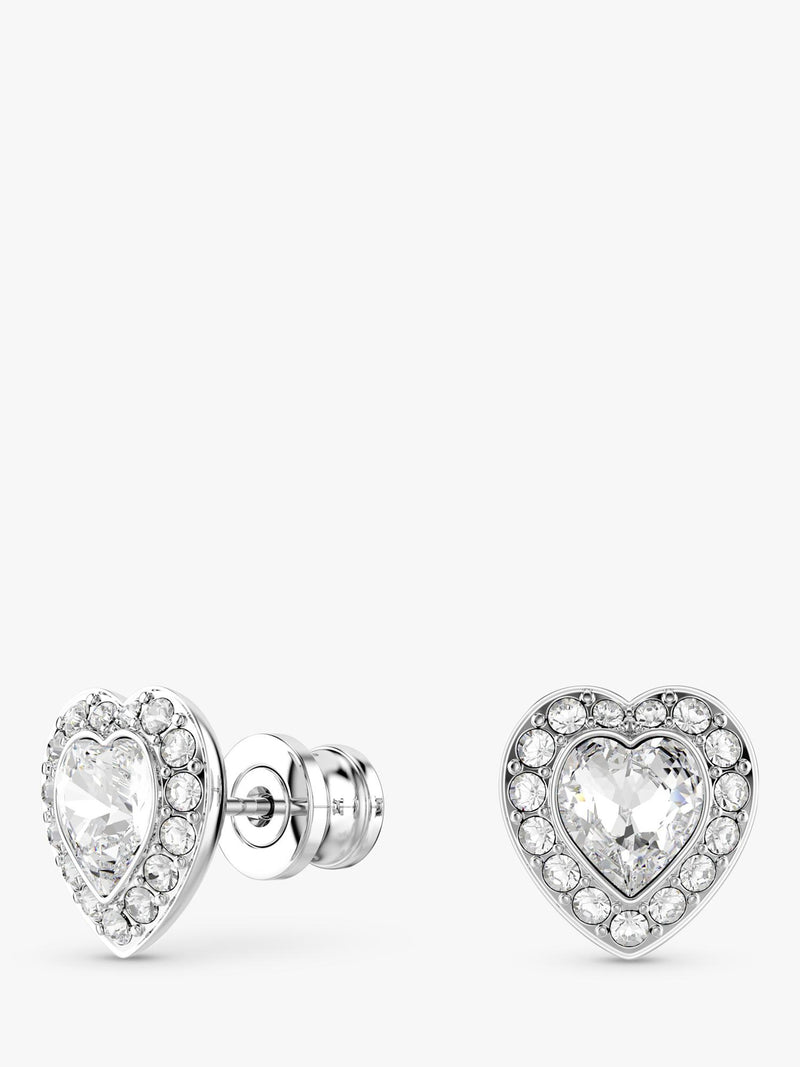 Swarovski crystal heart pendant and earrings set rhodium plated (British brand)