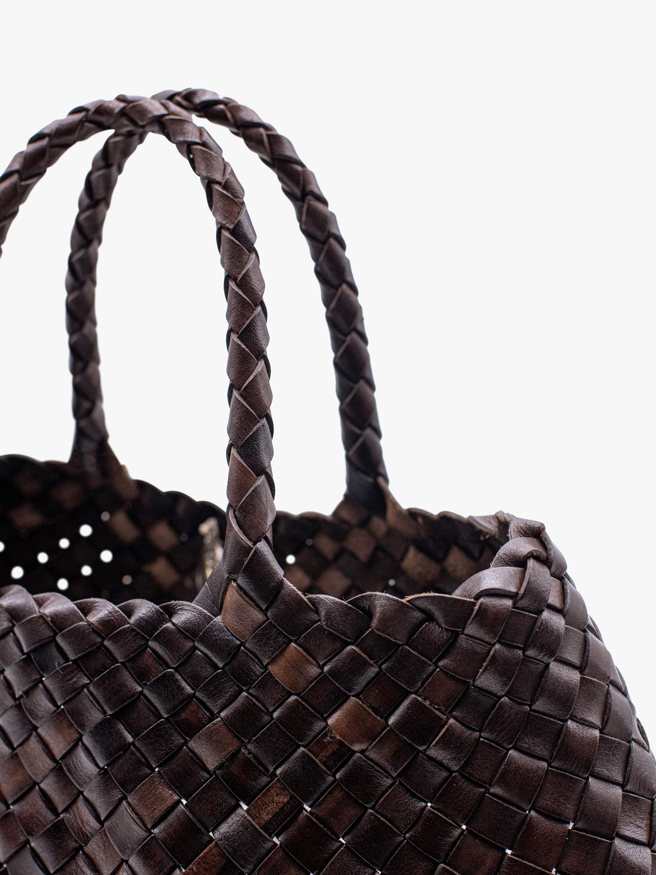 Dragon Diffusion Santa Croce small woven leather tote bag, UK version