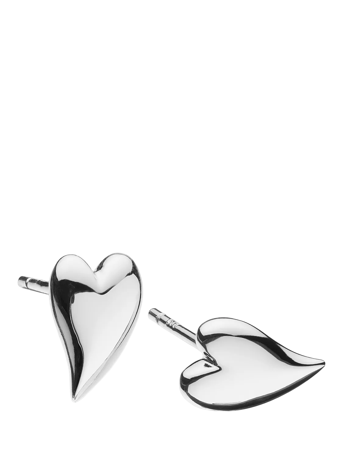 Kit Heath small heart stud earrings in silver, UK version