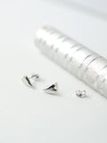 Kit Heath small heart stud earrings in silver, UK version