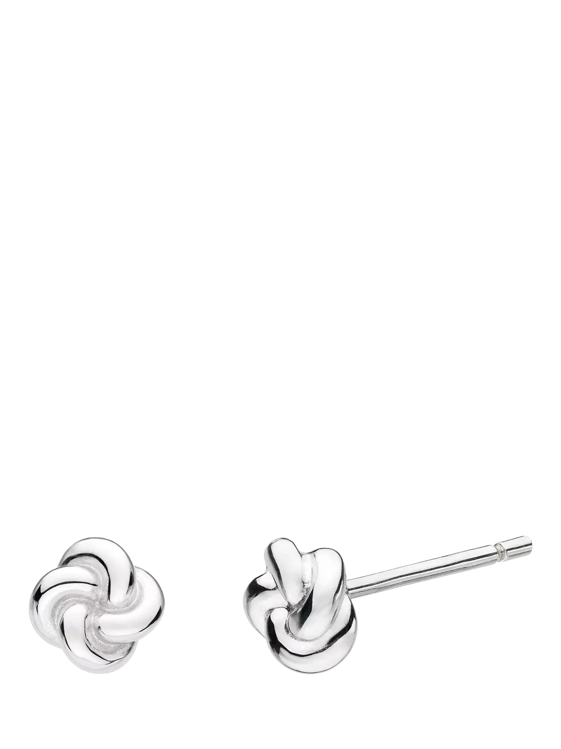 Kit Heath Marina Tide knot stud earrings in silver, UK version