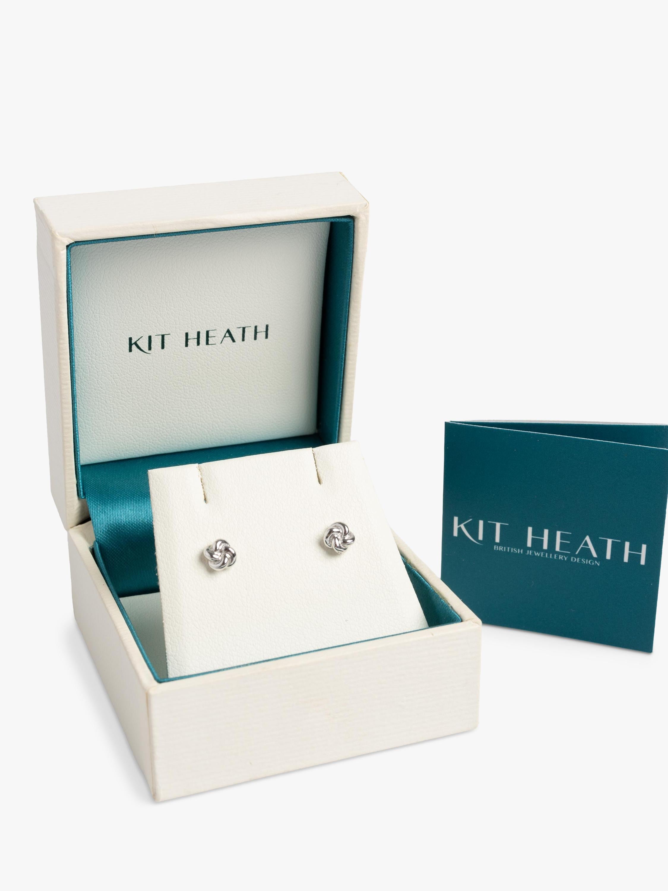Kit Heath Marina Tide knot stud earrings in silver, UK version