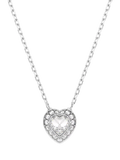 Swarovski crystal heart pendant necklace rhodium plated, imported from the UK