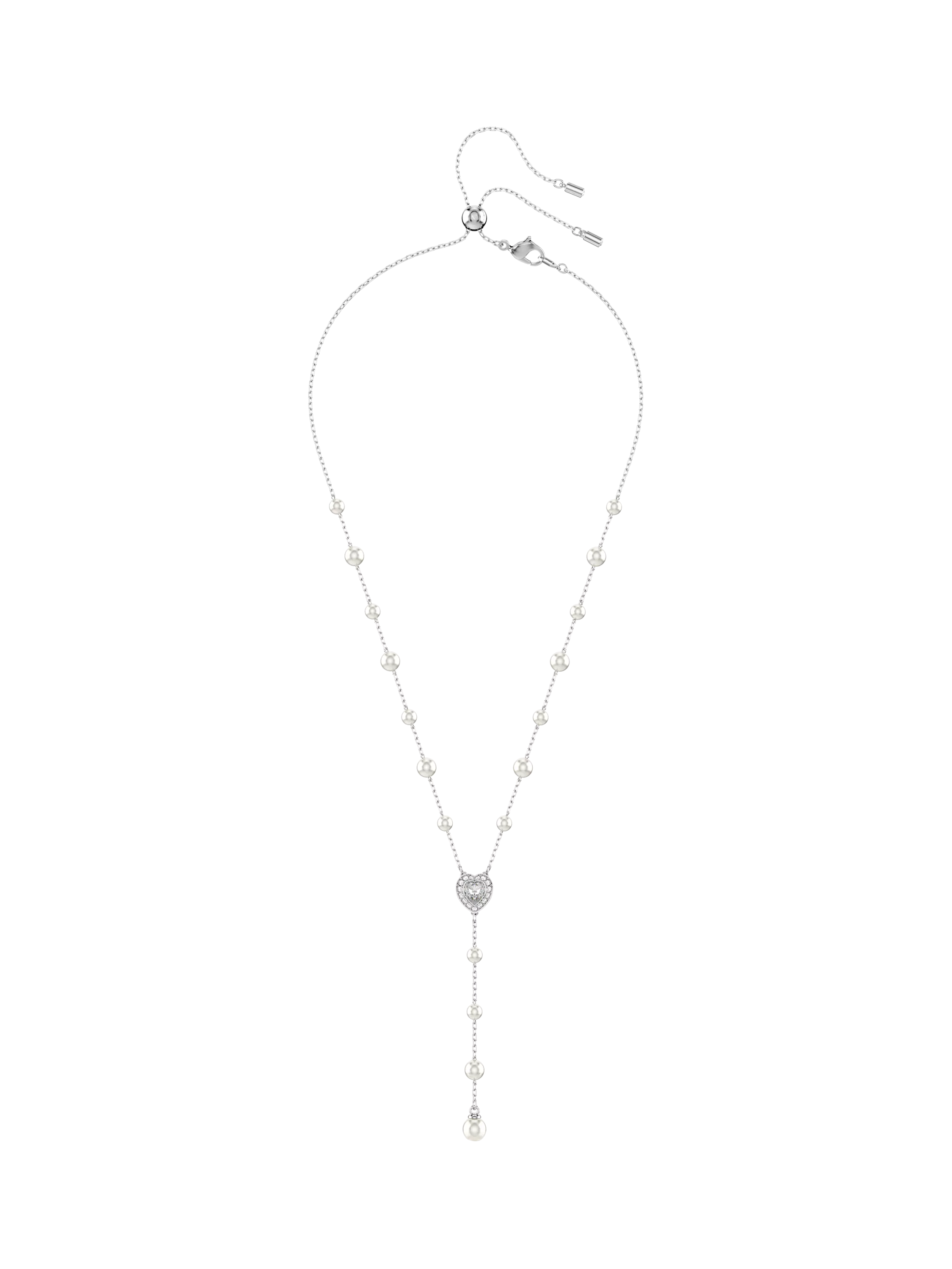 Swarovski crystal pearl heart necklace T-shaped pendant (British brand)