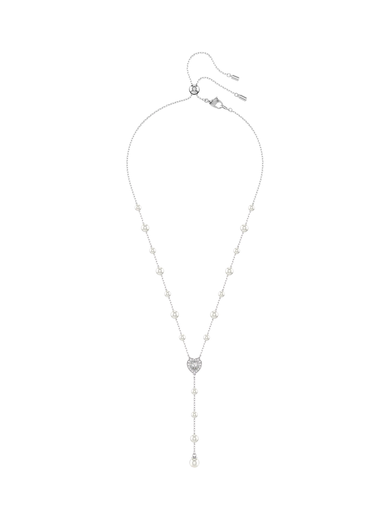 Swarovski crystal pearl heart necklace T-shaped pendant (British brand)