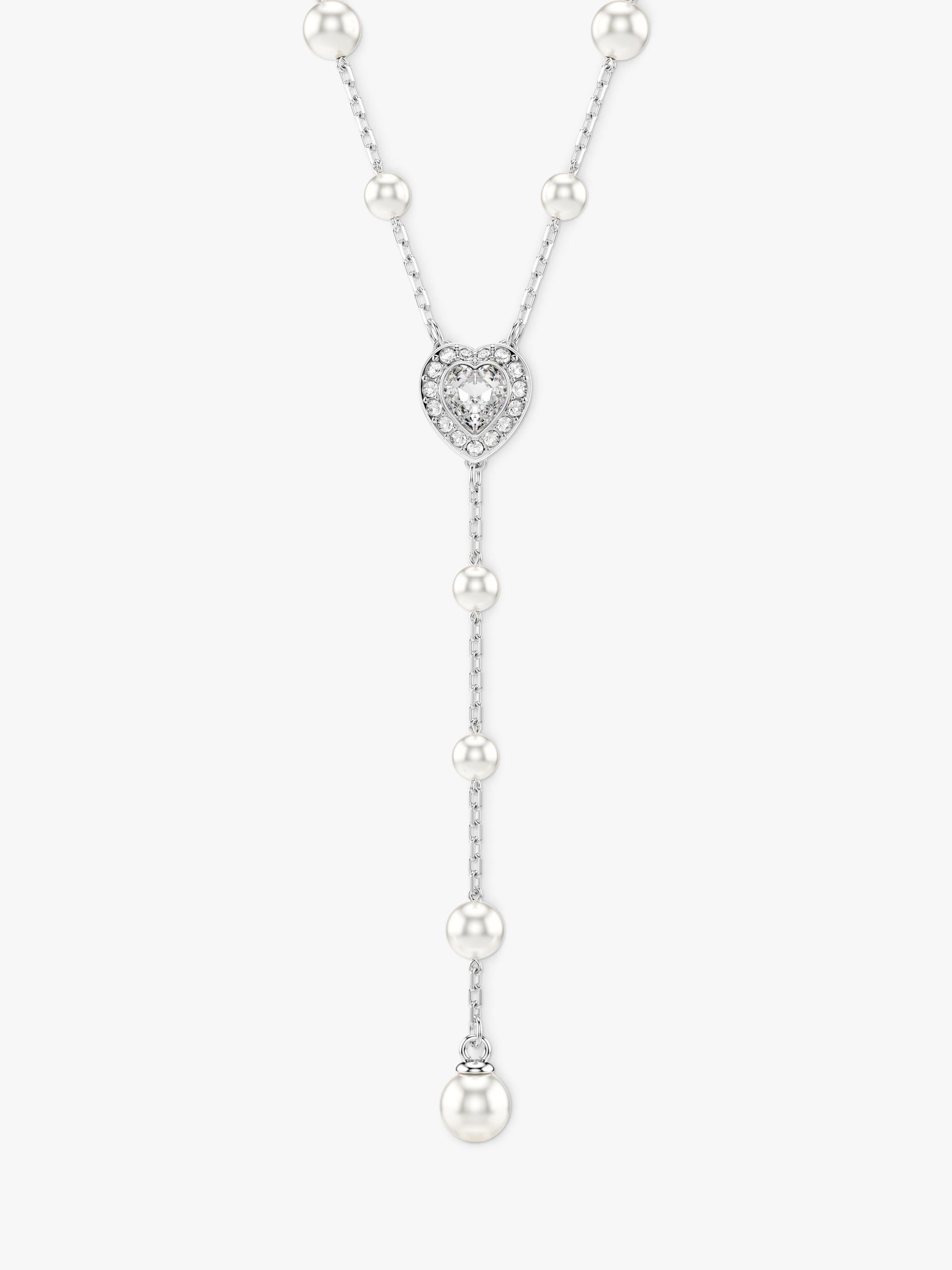 Swarovski crystal pearl heart necklace T-shaped pendant (British brand)