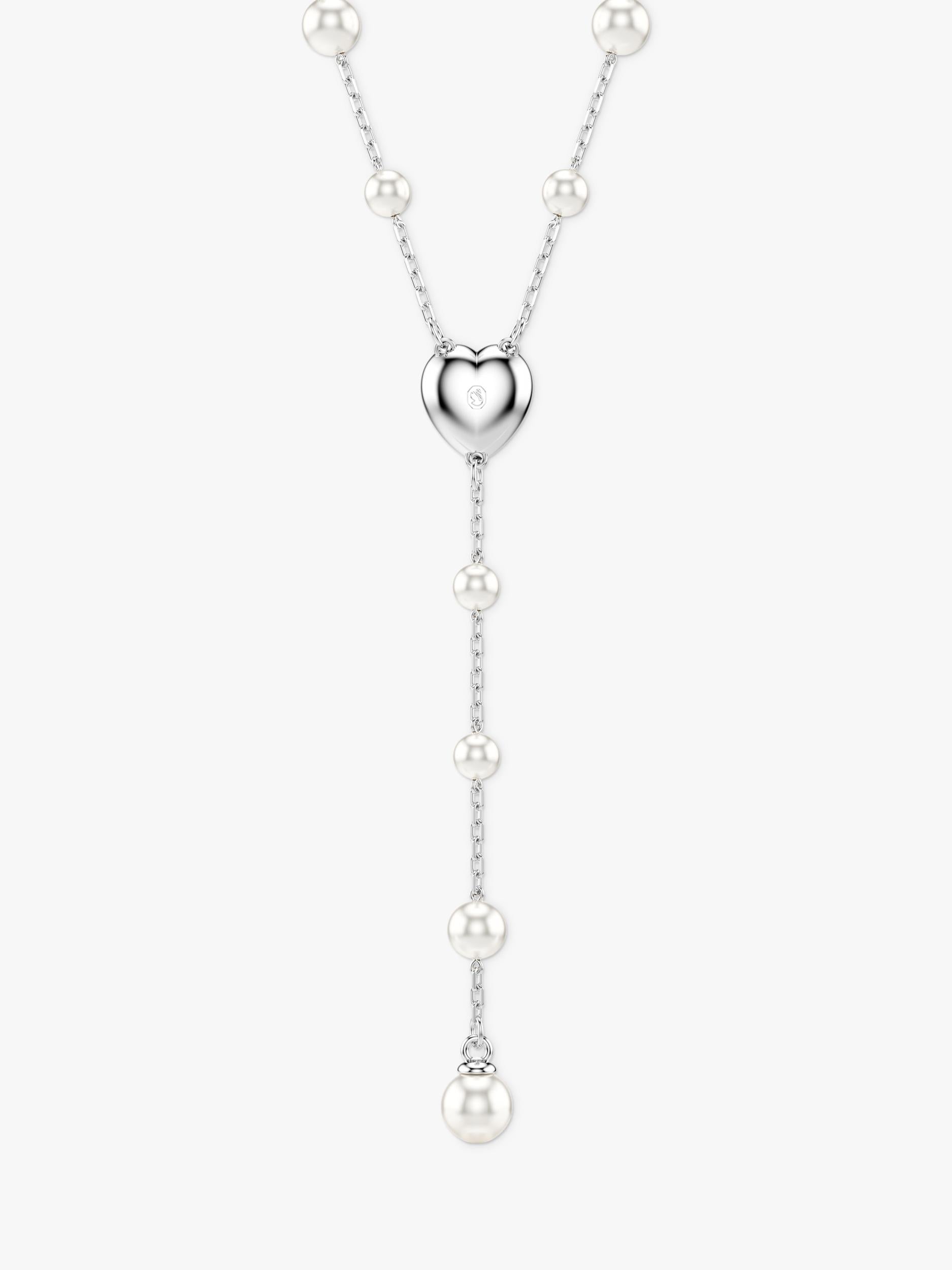 Swarovski crystal pearl heart necklace T-shaped pendant (British brand)