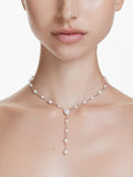 Swarovski crystal pearl heart necklace T-shaped pendant (British brand)