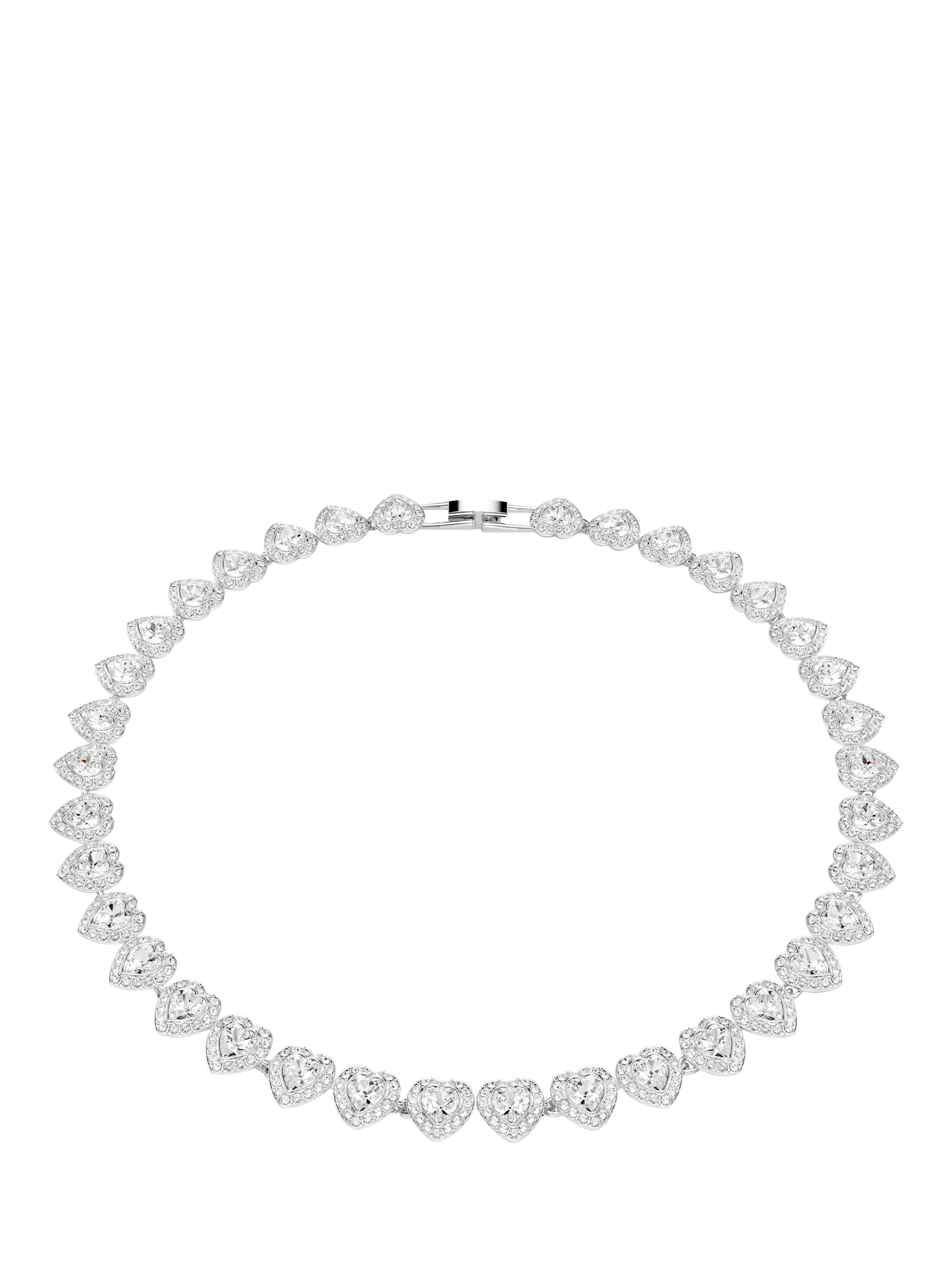 Swarovski crystal heart choker necklace with pavé halos (British brand)