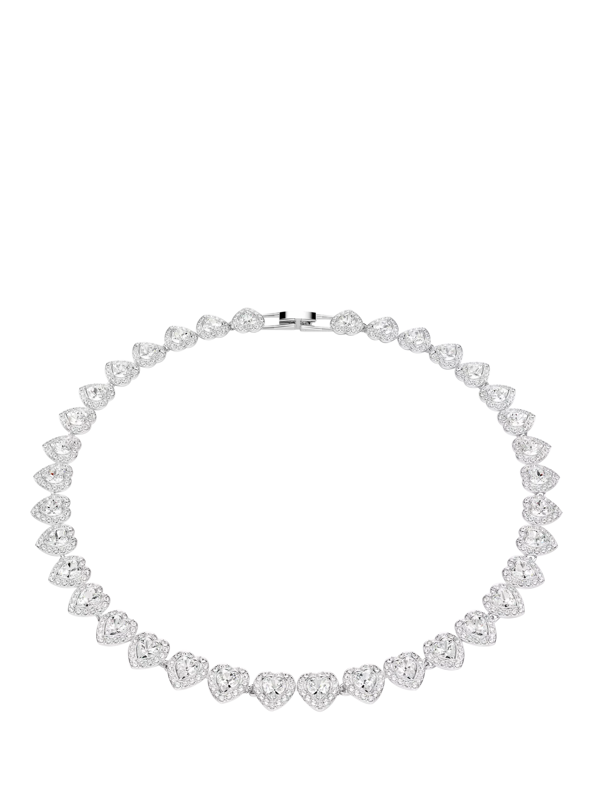 Swarovski crystal heart choker necklace with pavé halos (British brand)