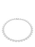 Swarovski crystal heart choker necklace with pavé halos (British brand)