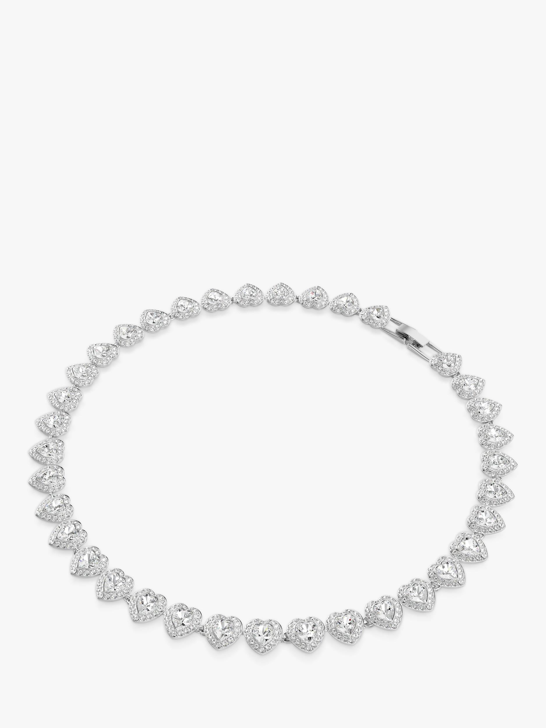 Swarovski crystal heart choker necklace with pavé halos (British brand)