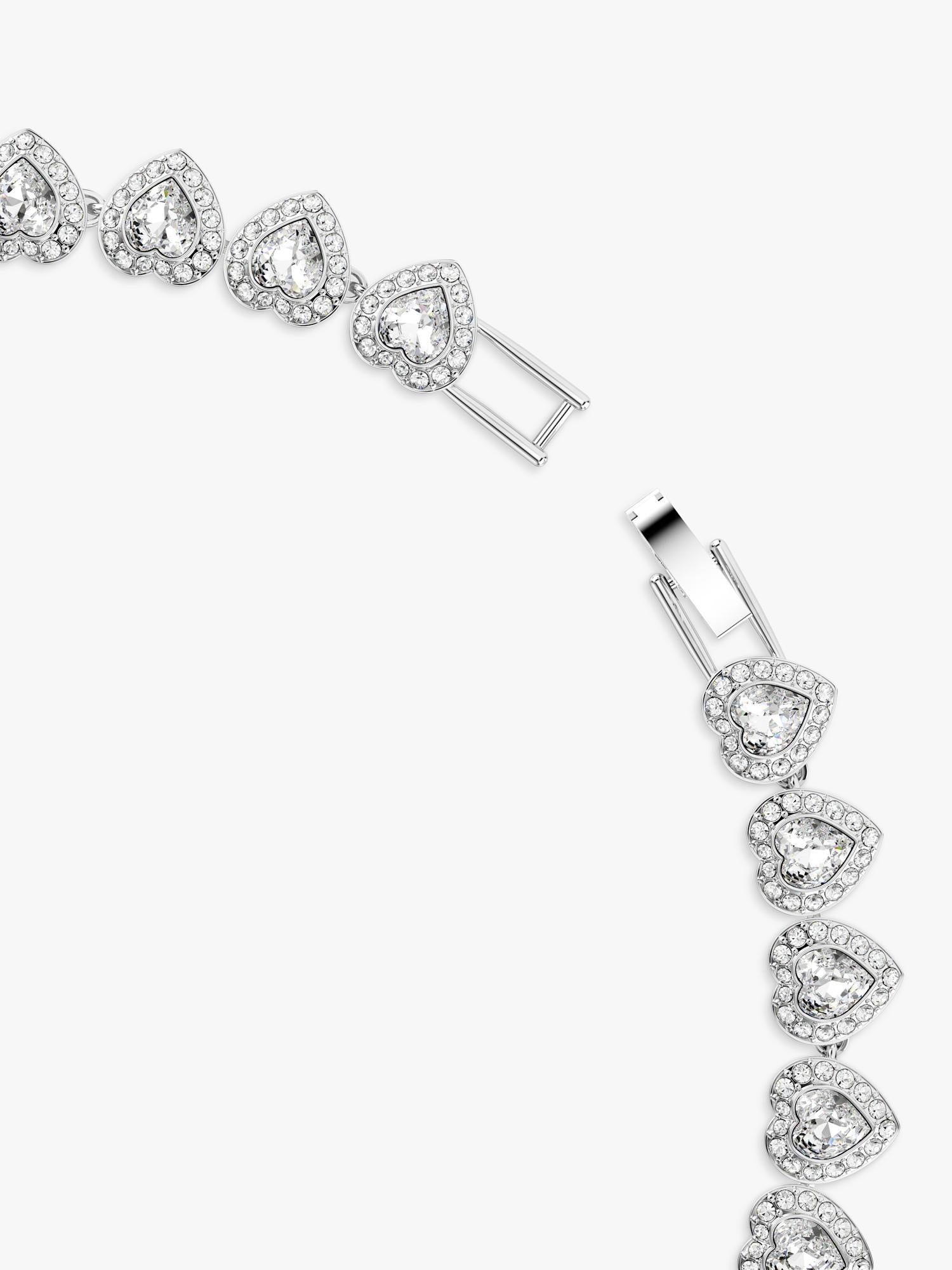 Swarovski crystal heart choker necklace with pavé halos (British brand)
