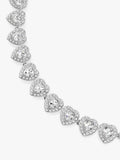 Swarovski crystal heart choker necklace with pavé halos (British brand)