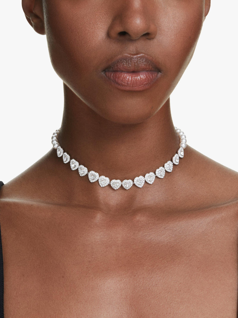 Swarovski Ariana Grande crystal heart and pearls choker necklace (British brand)