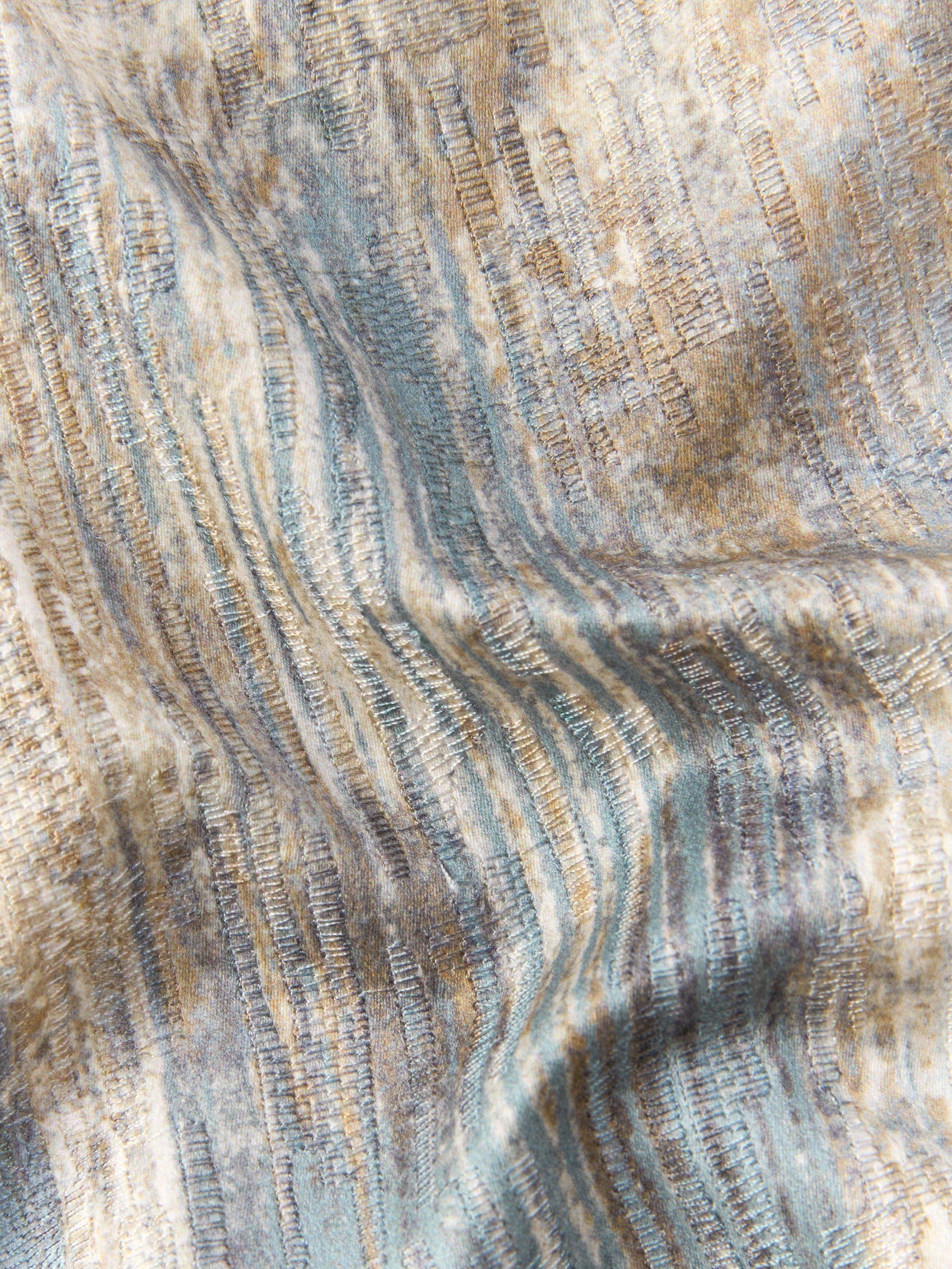 John Lewis embroidered fresco fabric slate blue woven (British brand)