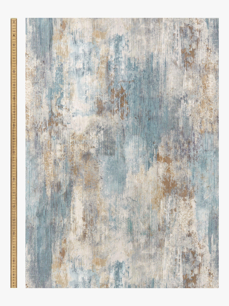 John Lewis embroidered fresco fabric slate blue woven (British brand)