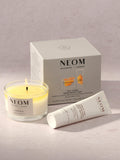 NEOM gift set with candle and body butter, imported from the UK