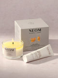 NEOM gift set with candle and body butter, imported from the UK