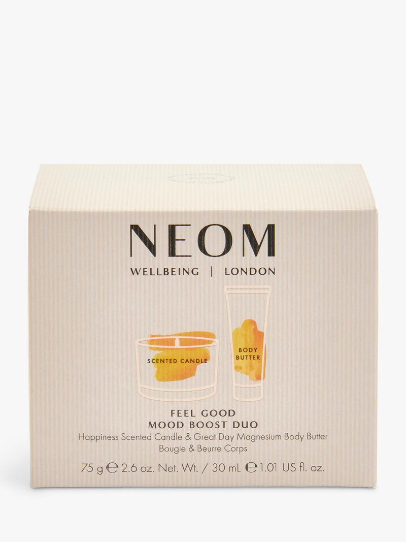 NEOM gift set with candle and body butter, imported from the UK