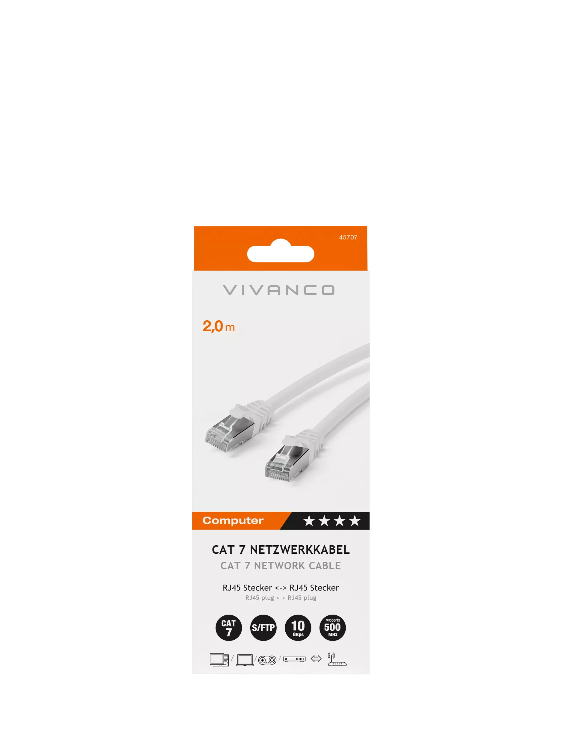 Vivanco Cat 7 Ethernet cable 2m, UK version