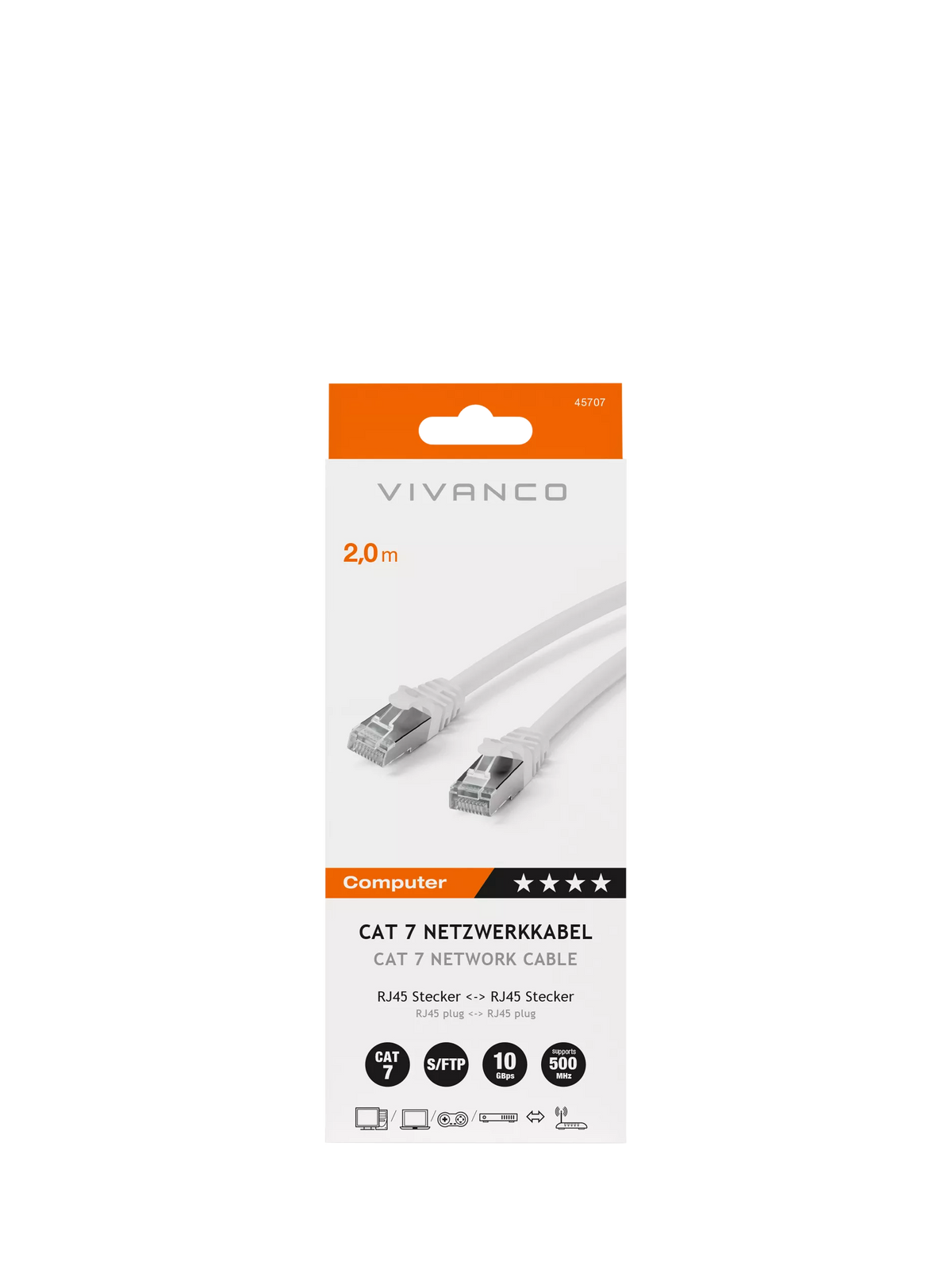 Vivanco Cat 7 Ethernet cable 2m, UK version