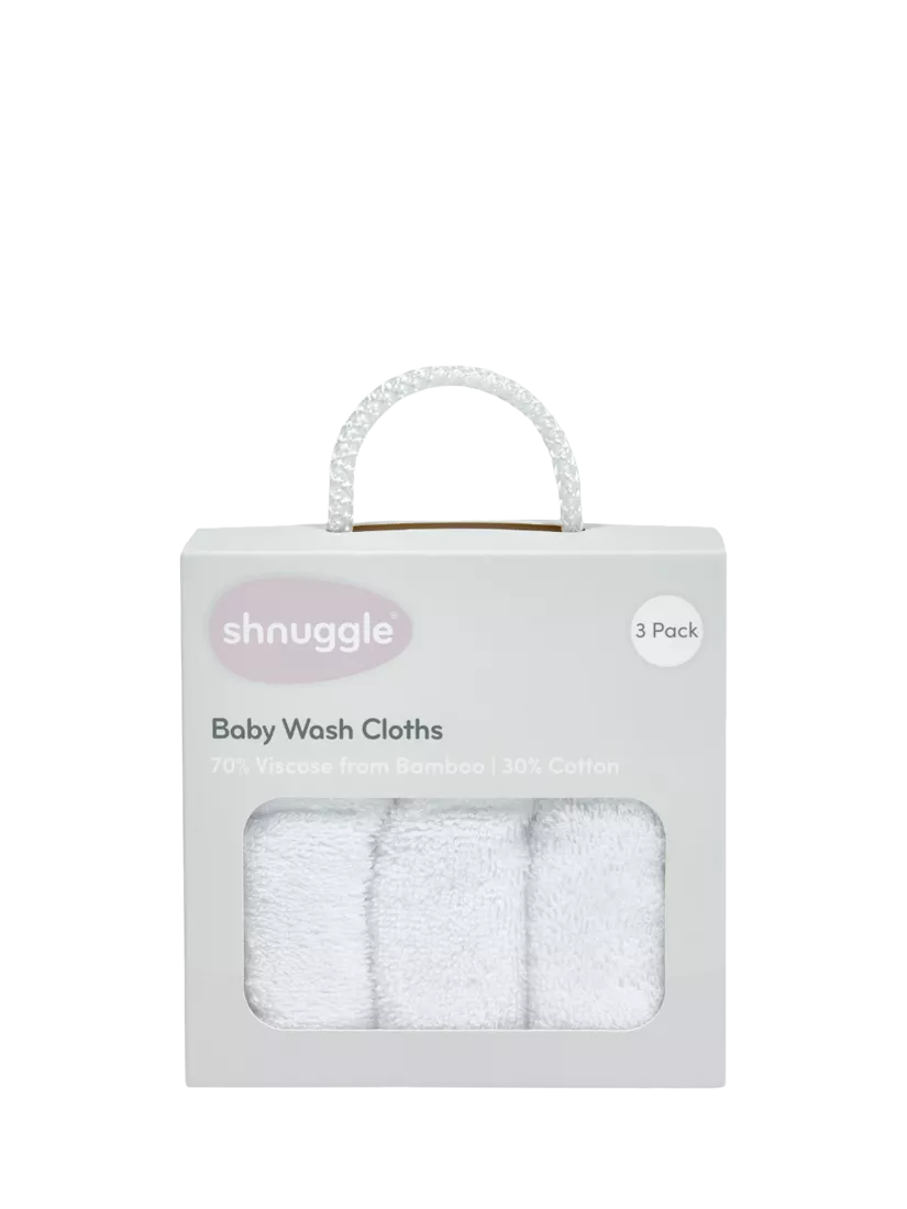 Shnuggle bamboo baby wash cloths pack of 3 - British product