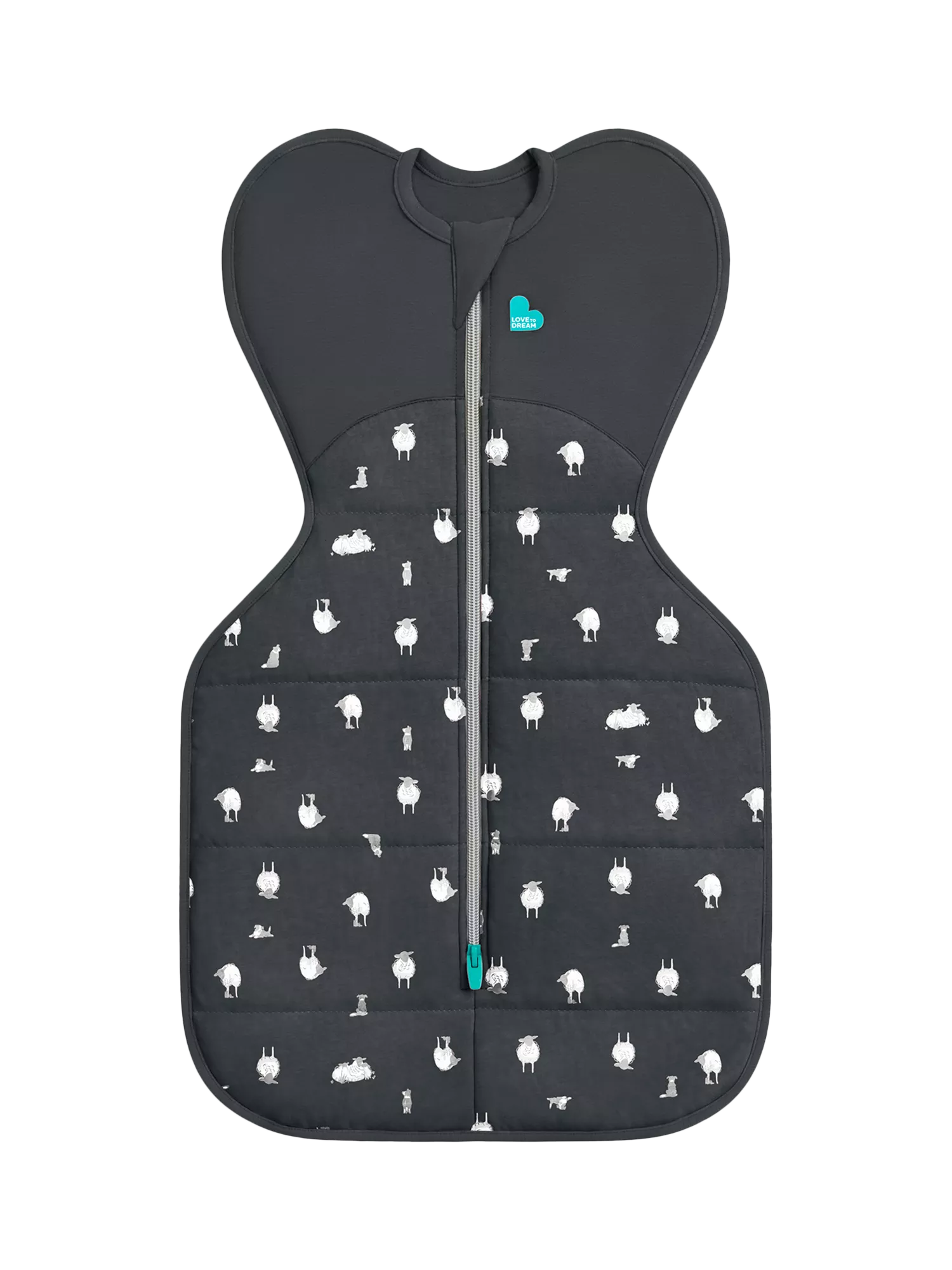 Love to Dream Swaddle Up Organic Cotton & Merino Wool Baby Sleeping Bag, 2.5 Tog, Charcoal