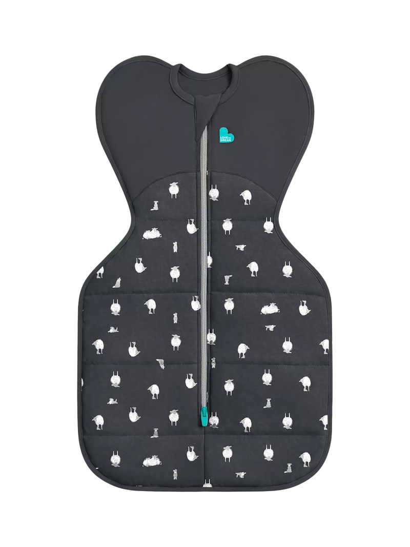 Love to Dream Swaddle Up Organic Cotton & Merino Wool Baby Sleeping Bag, 2.5 Tog, Charcoal