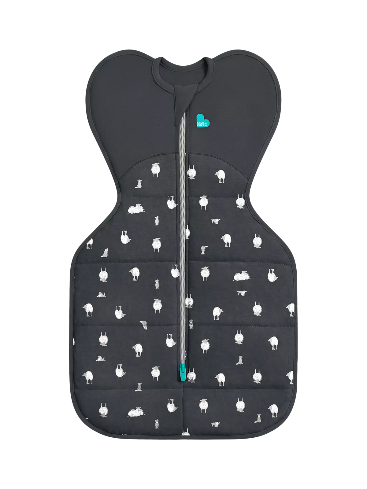 Love to Dream Swaddle Up Organic Cotton & Merino Wool Baby Sleeping Bag, 2.5 Tog, Charcoal