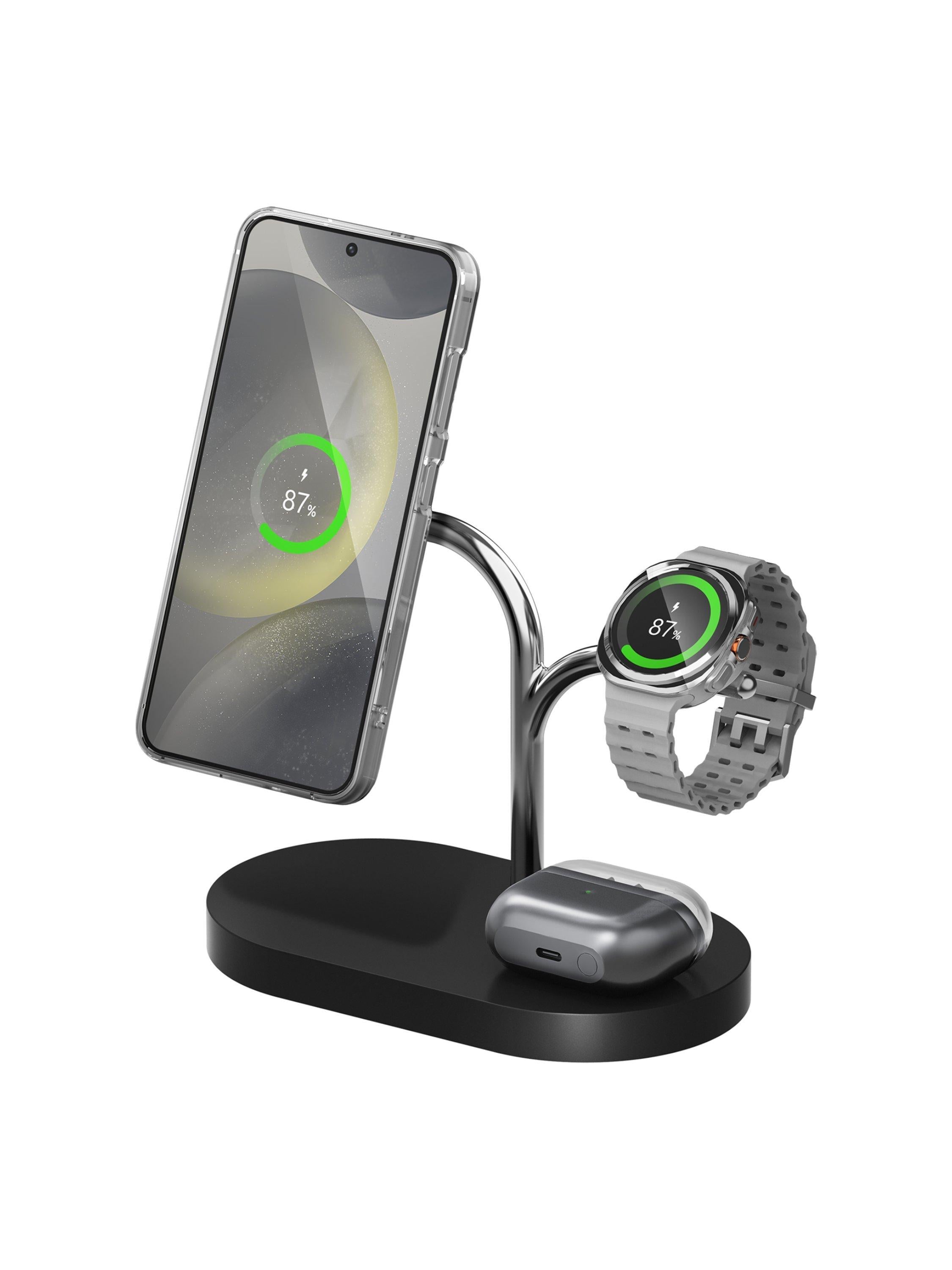 Samsung 3-in-1 magnetic wireless Qi2 charger 15W (British brand)