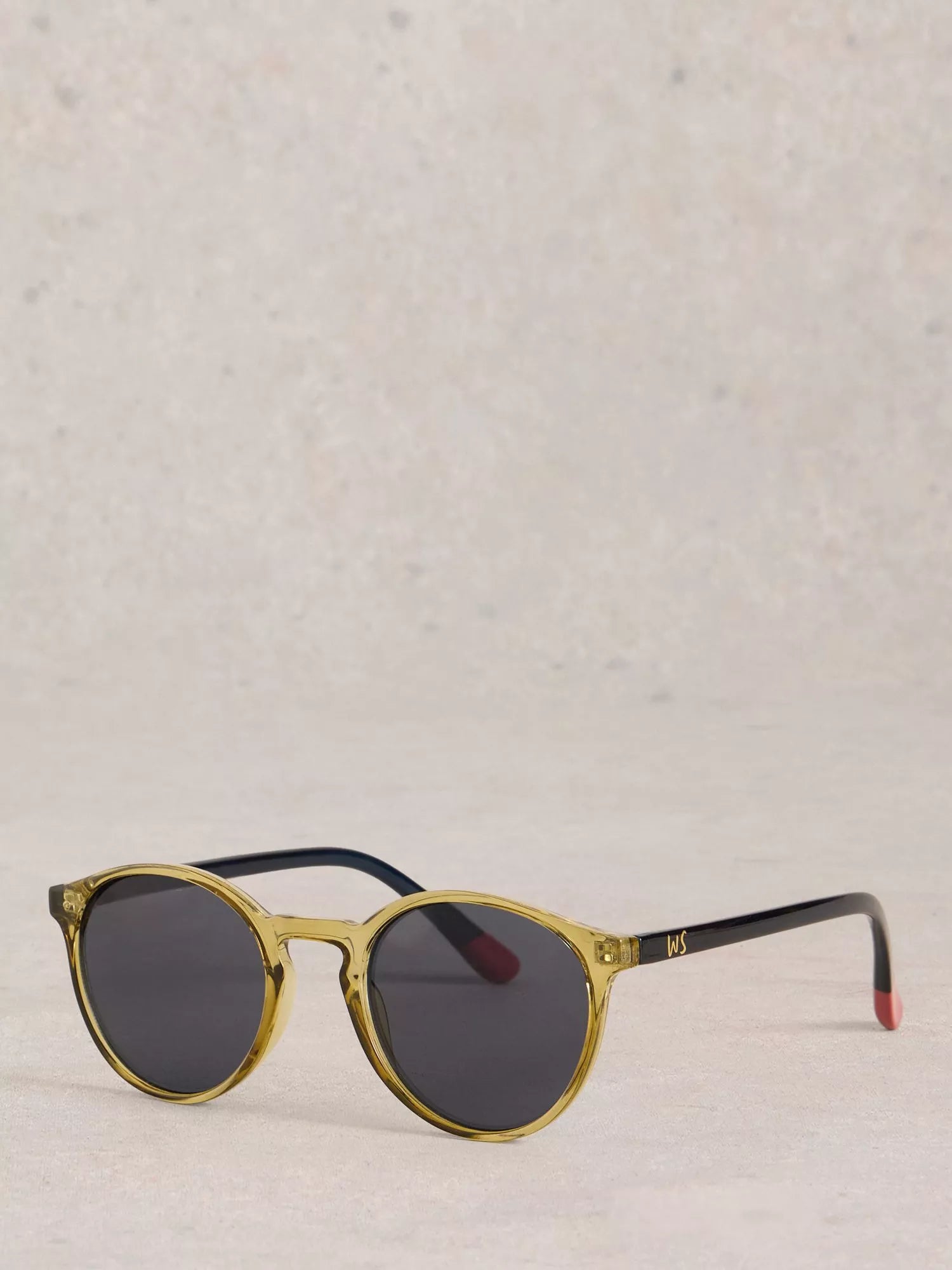 White Stuff preppy round sunglasses khaki green - British product