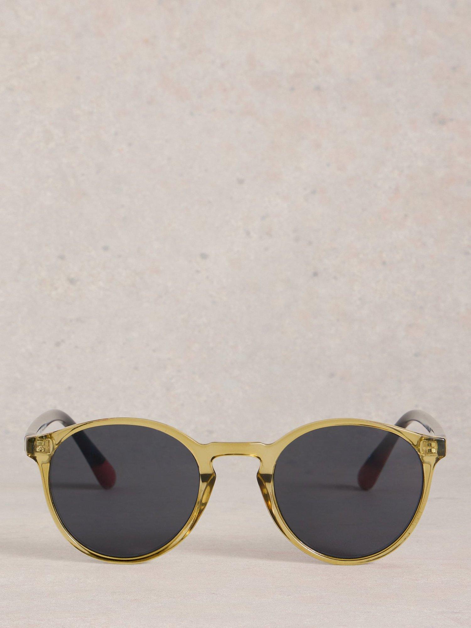 White Stuff preppy round sunglasses khaki green - British product