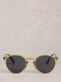 White Stuff preppy round sunglasses khaki green - British product