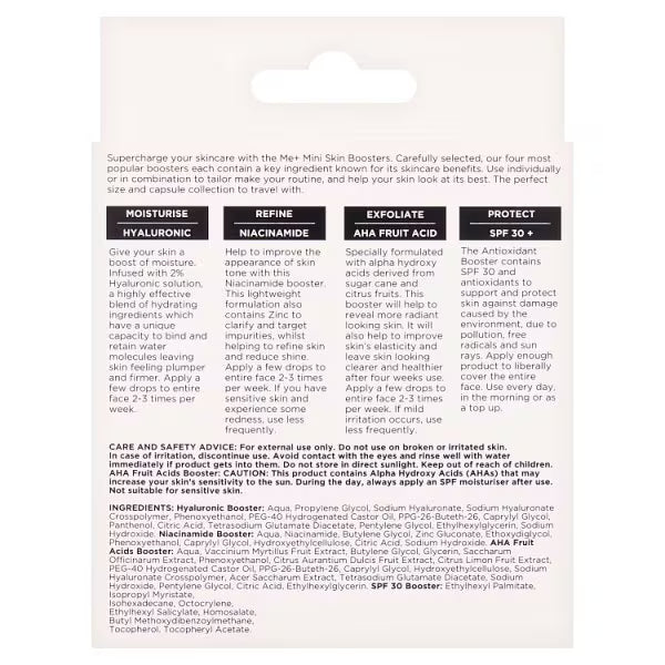 Me+ Mini Skin Boosters Gift Set 4 x 9ml, imported from the UK