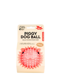 Kikkerland Kobe Piggy Dog Ball pink bacon-scented squeaky toy, imported from the UK