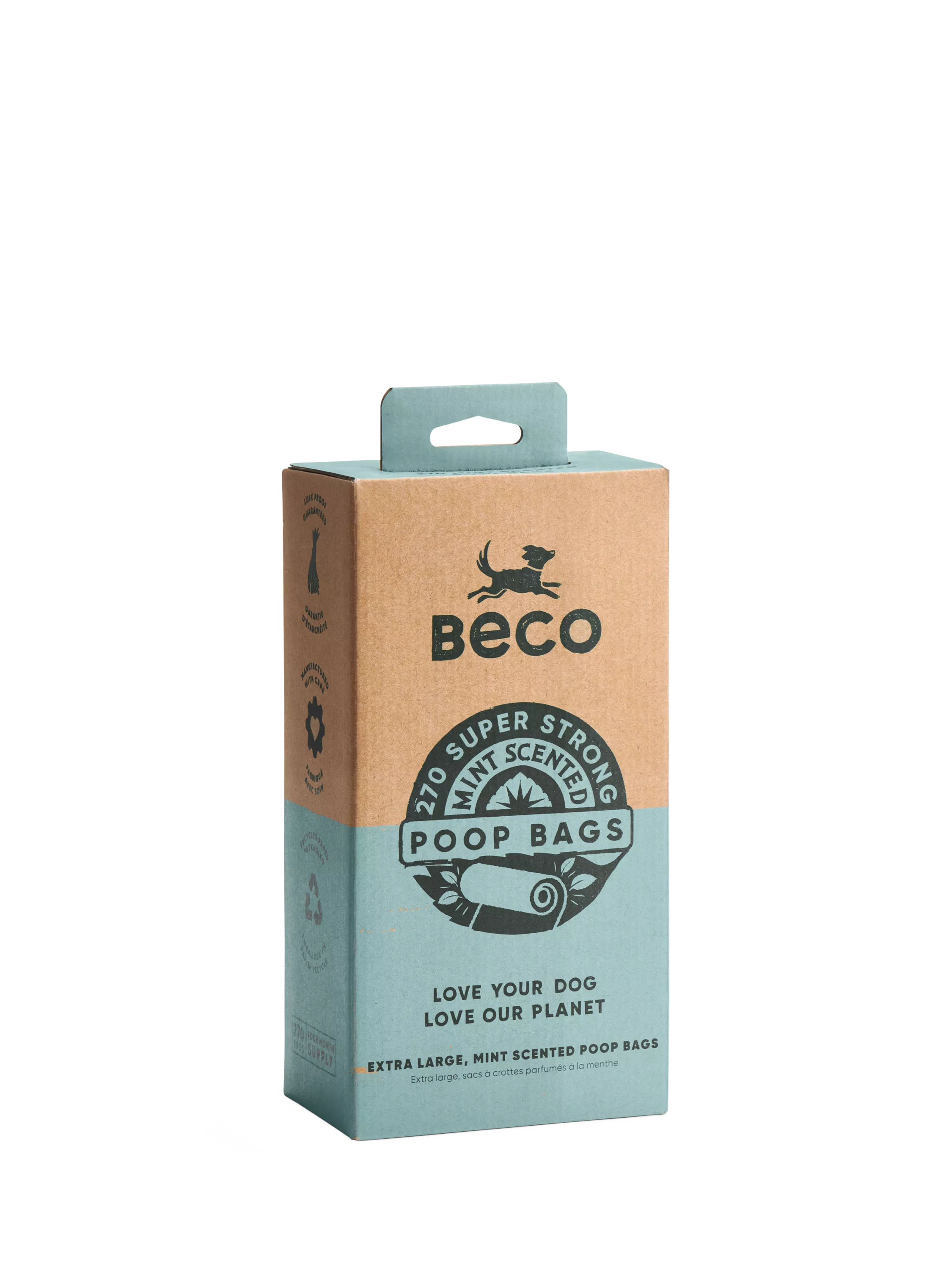 Beco Pets mint scented dog poop bags pack of 270 - British product