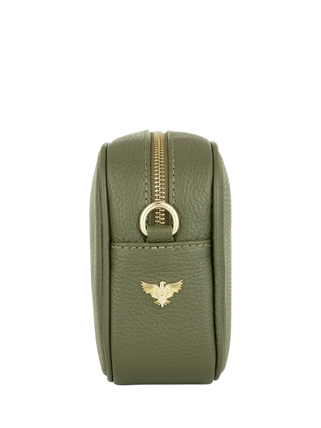 Apatchy London olive leather cross body bag with tassel (British brand)