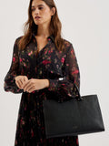 Ted Baker Rosane medium tote bag in black leather (British brand)