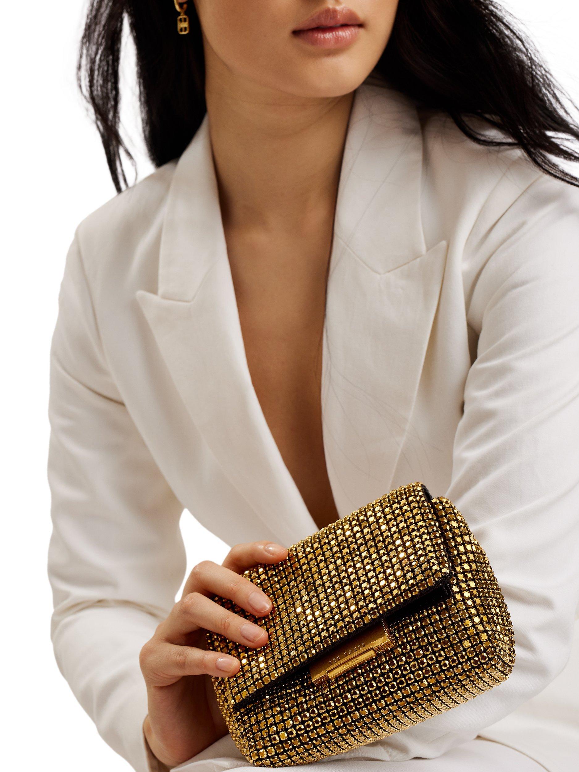 Ted Baker crystal embellished clutch bag, imported from the UK