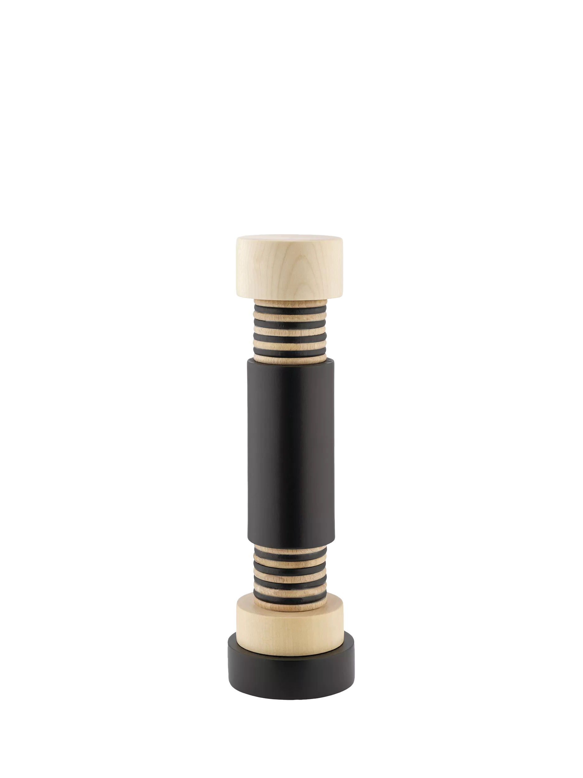 Alessi Twergi beechwood salt mill black 25cm, imported from the UK