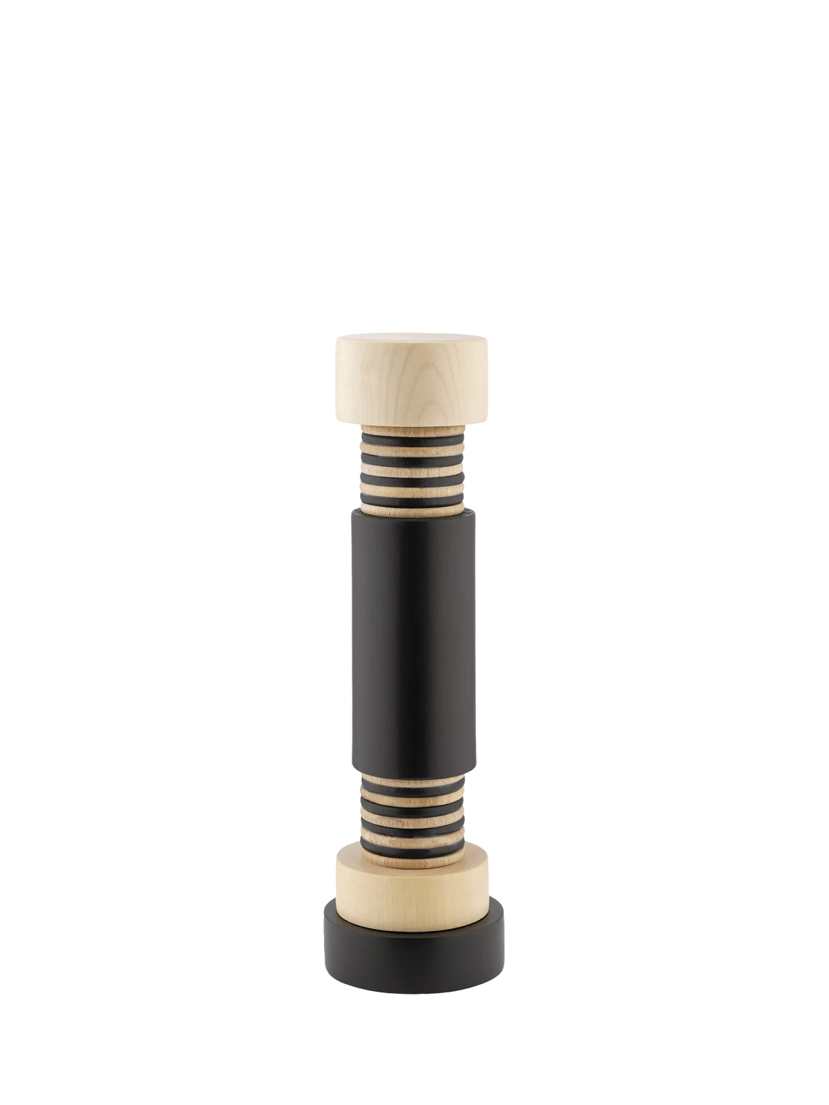 Alessi Twergi beechwood salt mill black 25cm, imported from the UK