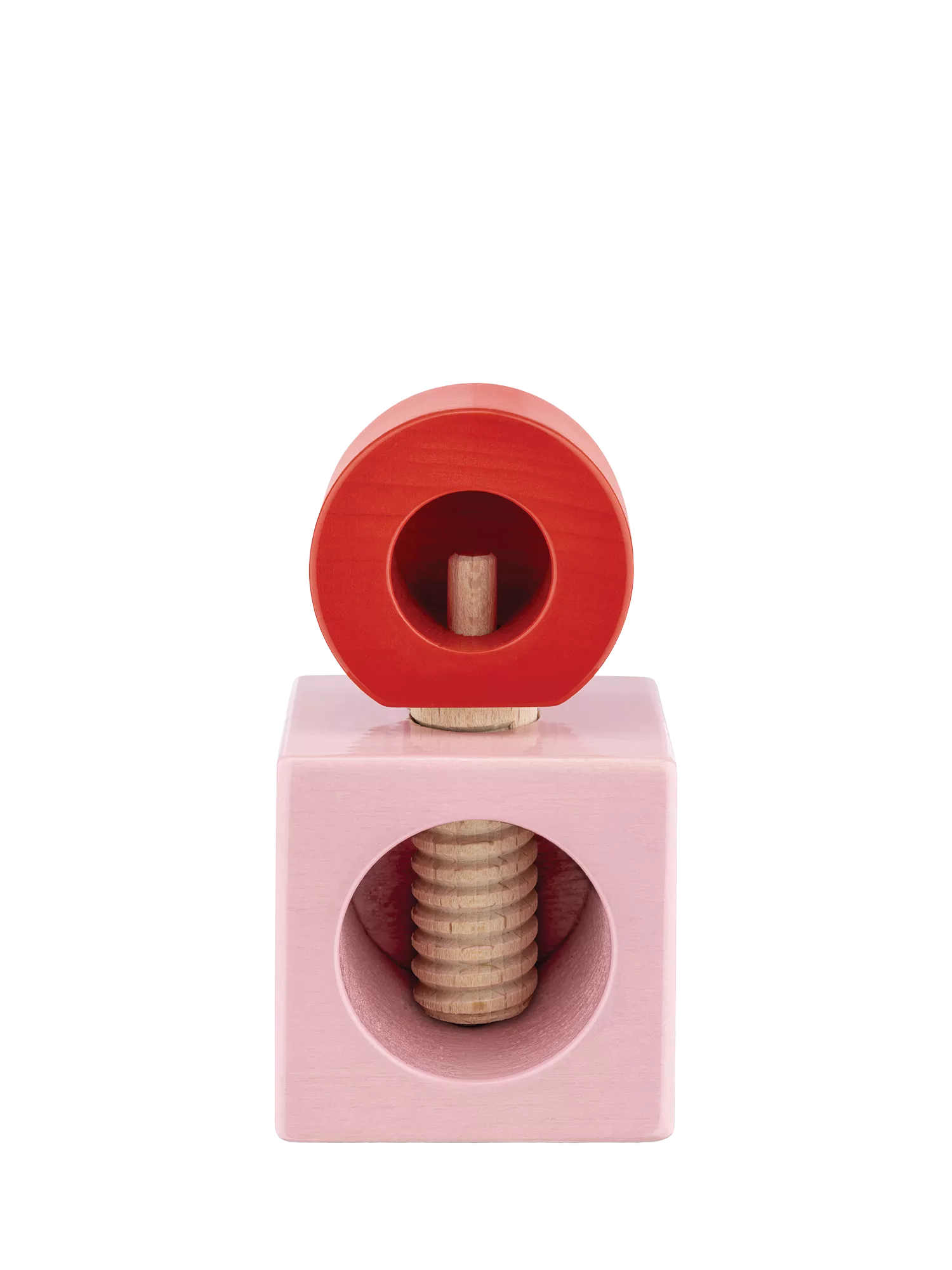Alessi beech wood nutcracker in pink and red - British product