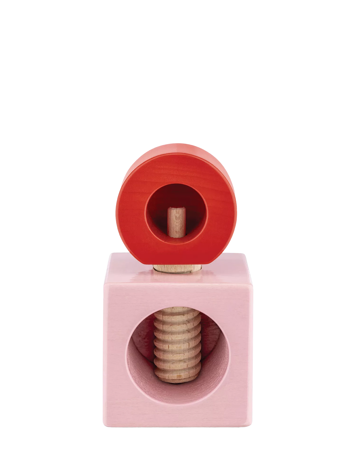 Alessi beech wood nutcracker in pink and red - British product