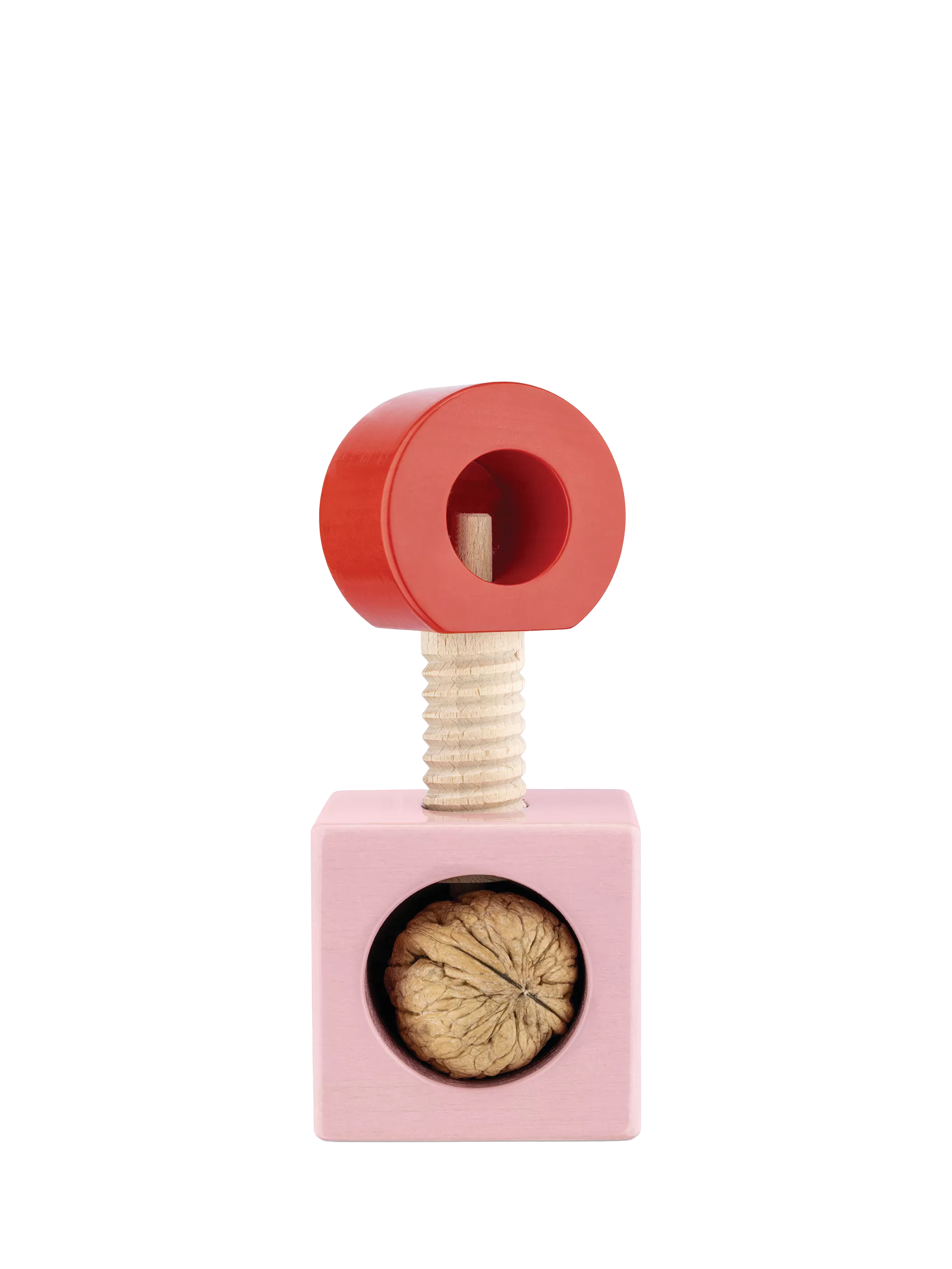 Alessi beech wood nutcracker in pink and red - British product