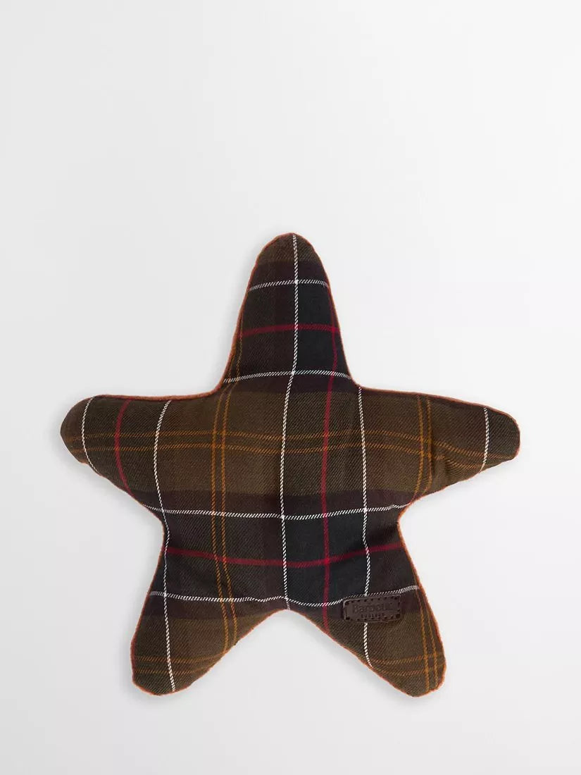 Barbour starfish squeaky dog toy plush, imported from the UK